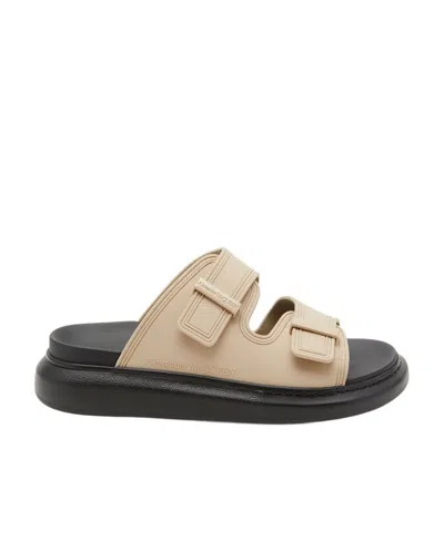 ALEXANDER MCQUEEN HYBRID EMBOSSED-LOGO SLIDES