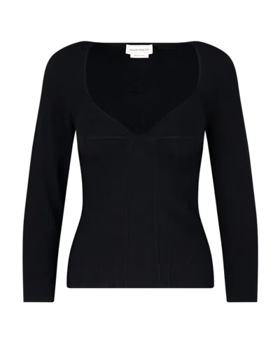 ALEXANDER MCQUEEN ALEXANDER MCQUEEN LONG SLEEVED STRETCHED TOP