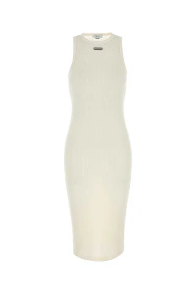 ALEXANDER MCQUEEN IVORY COTTON DRESS