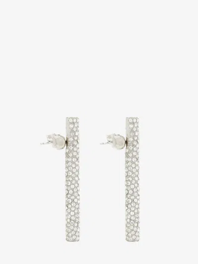 ALEXANDER MCQUEEN JEWELLED T-BAR EARRINGS