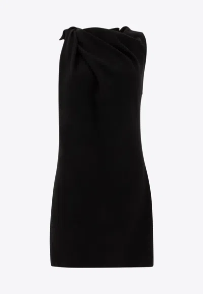 ALEXANDER MCQUEEN KNOTTED SLEEVELESS MINI DRESS IN WOOL