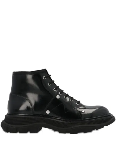 ALEXANDER MCQUEEN LEATHER ANKLE BOOTS