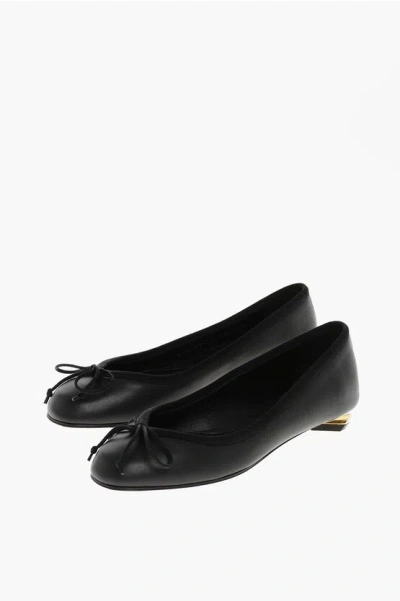 ALEXANDER MCQUEEN Leather Ballerinas With Leather Sole