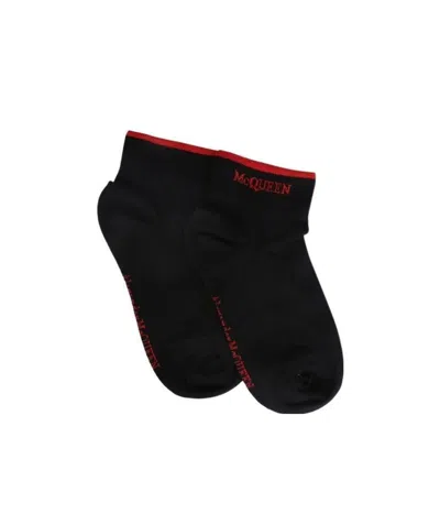 ALEXANDER MCQUEEN EMBROIDERED-LOGO SOCKS