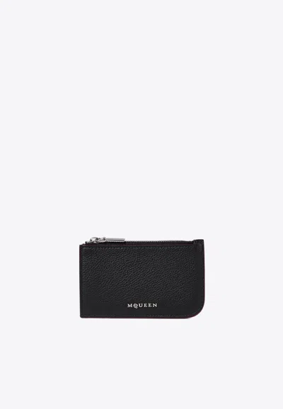ALEXANDER MCQUEEN LOGO-PLAQUE LEATHER CARDHOLDER
