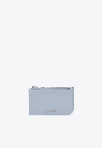 ALEXANDER MCQUEEN LOGO-PLAQUE LEATHER CARDHOLDER