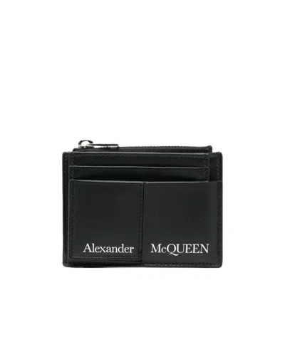 ALEXANDER MCQUEEN ALEXANDER MCQUEEN LOGO PRINTED ZIP-UP COIN WALLET