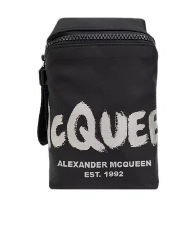 ALEXANDER MCQUEEN ALEXANDER MCQUEEN LOGO PRINTED ZIP-AROUND PHONE HOLDER