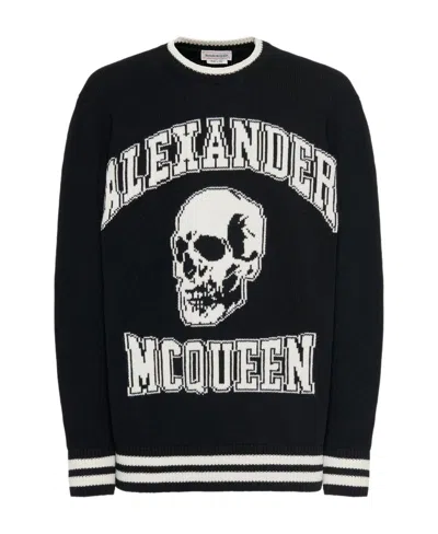 ALEXANDER MCQUEEN ALEXANDER MCQUEEN LOGO INTARSIA CREWNECK JUMPER