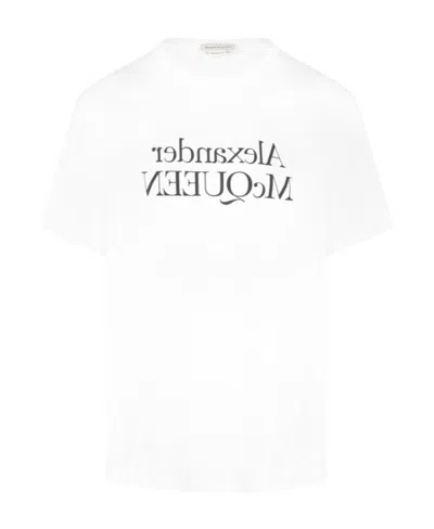 ALEXANDER MCQUEEN ALEXANDER MCQUEEN LOGO PRINTED CREWNECK T-SHIRT