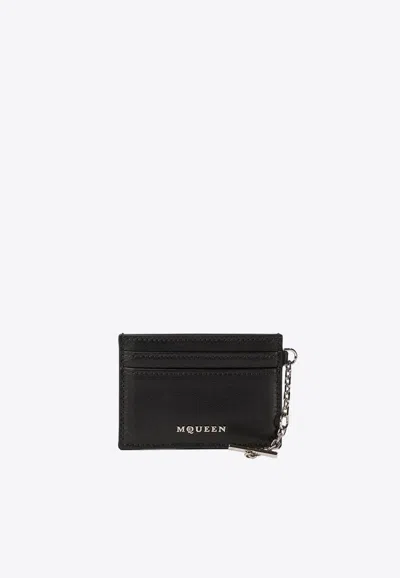 ALEXANDER MCQUEEN LOGO T-BAR LEATHER CARDHOLDER