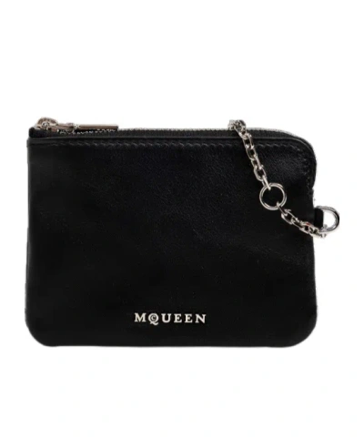 ALEXANDER MCQUEEN ALEXANDER MCQUEEN LOGO PALQUE CHAIN-DETAILED WALLET