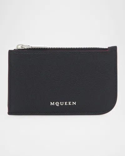 ALEXANDER MCQUEEN MEN'S SLING ZIP CARD HOLDER