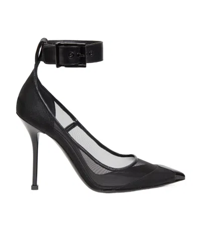 ALEXANDER MCQUEEN ALEXANDER MCQUEEN MESH-PANELLED ANKLE BUCKLED PUMPS