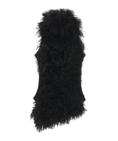 ALEXANDER MCQUEEN ALEXANDER MCQUEEN SHEARLING SLEEVELESS TOP