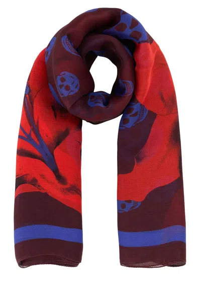 ALEXANDER MCQUEEN PRINTED SILK FOULARD