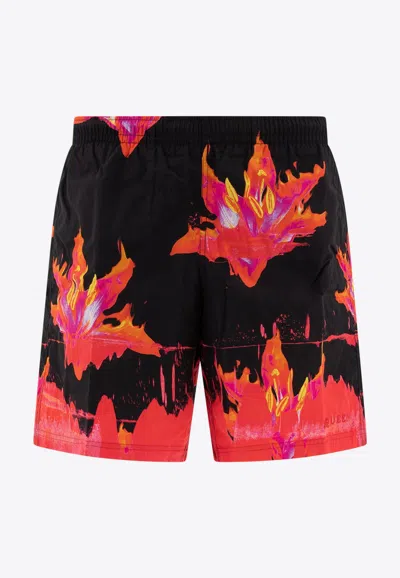 ALEXANDER MCQUEEN PRINTED SWIM SHORTS