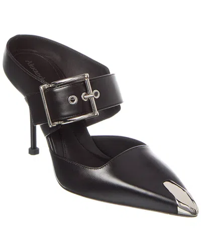 ALEXANDER MCQUEEN ALEXANDER MCQUEEN PUNK BUCKLE LEATHER MULE