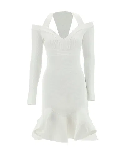 ALEXANDER MCQUEEN ALEXANDER MCQUEEN RUFFLE DETAILED FLARED MINI DRESS