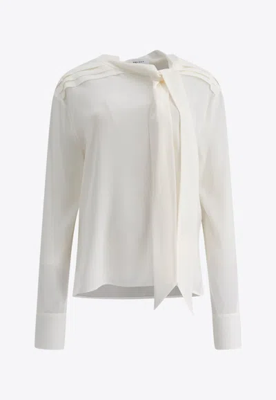 ALEXANDER MCQUEEN SCARF-NECK SILK BLOUSE