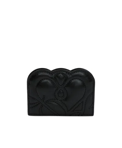 ALEXANDER MCQUEEN ALEXANDER MCQUEEN LOGO EMBROIDERED QUILTED CARD HOLDER