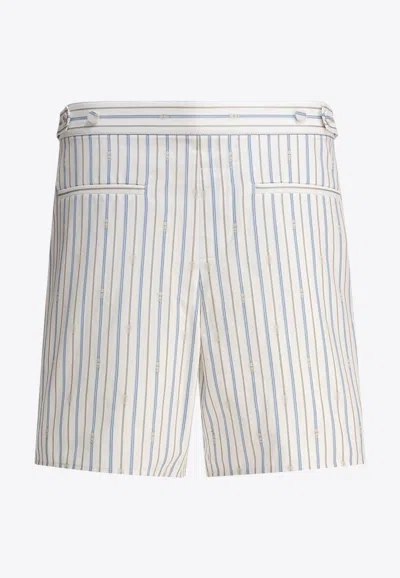 ALEXANDER MCQUEEN SKULL LOGO STRIPED SHORTS