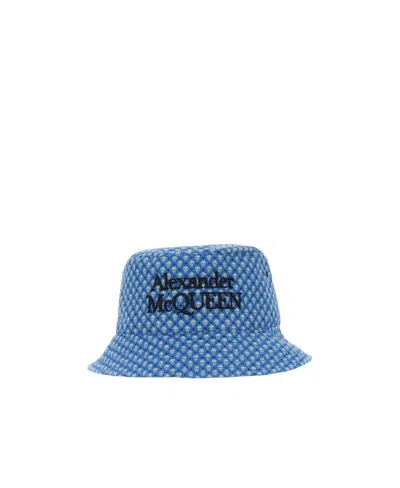 ALEXANDER MCQUEEN ALEXANDER MCQUEEN LOGO EMBROIDERED BUCKET HAT