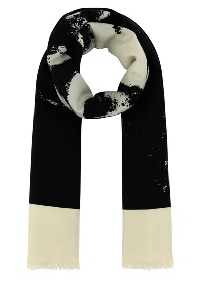 ALEXANDER MCQUEEN ALEXANDER MCQUEEN IVORY SILK BLEND SCARF