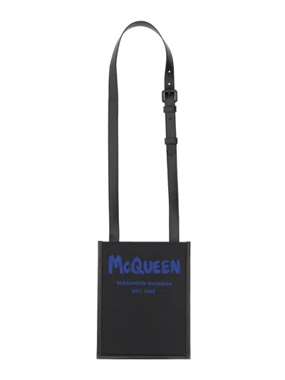 ALEXANDER MCQUEEN SMARTPHONE BAG WITH GRAFFITI LOGO