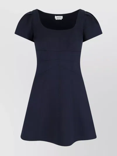 ALEXANDER MCQUEEN SQUARE NECKLINE KNEE LENGTH DRESS WITH PANEL DETAILING