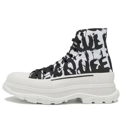 ALEXANDER MCQUEEN Alexander McQueen Tread Slick Graffiti Boots 'White Black Cream'