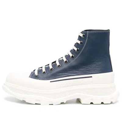 ALEXANDER MCQUEEN Alexander McQueen Tread Slick Lace Up Boot 'Navy Leather'