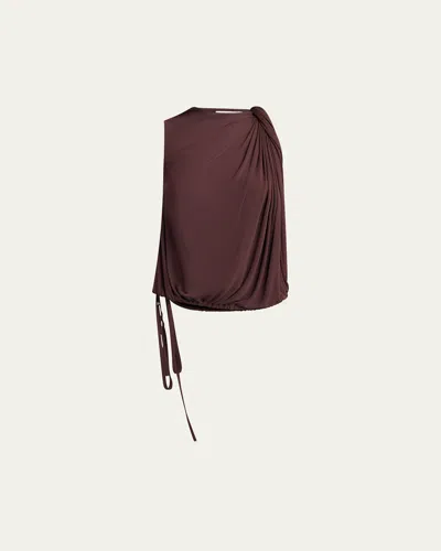 ALEXANDER MCQUEEN TWIST DRAPED JERSEY TOP