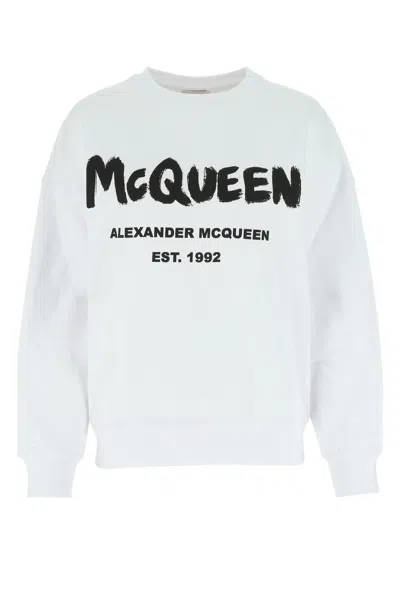 ALEXANDER MCQUEEN WHITE COTTON OVERSIZE SWEATSHIRT