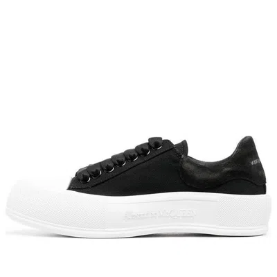 ALEXANDER MCQUEEN (WMNS) Alexander McQueen Deck Skate Plimsoll Shoes 'Black White'