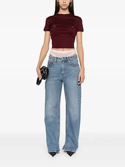ALEXANDER WANG ALEXANDER WANG - WOMEN SLIT HEM JEAN PRESTYLE HOTFIX MESH UNDIE