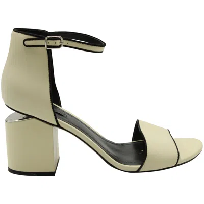 ALEXANDER WANG ALEXANDER WANG ABBEY BLOCK HEEL SANDALS IN IVORY LEATHER
