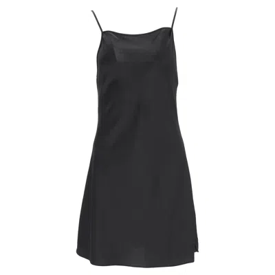 ALEXANDER WANG ALEXANDER WANT T THIN STRAP MINI DRESS IN BLACK SATIN