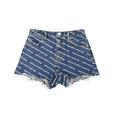 ALEXANDER WANG ALEXANDER WANG BITE LOGO HIGH WAIST CUTOFF DENIM SHORTS