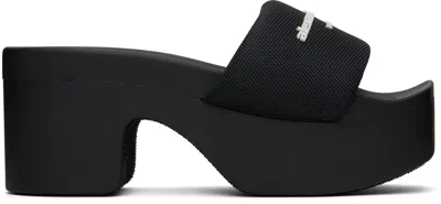ALEXANDER WANG BLACK AW PLATFORM HEELED SANDALS