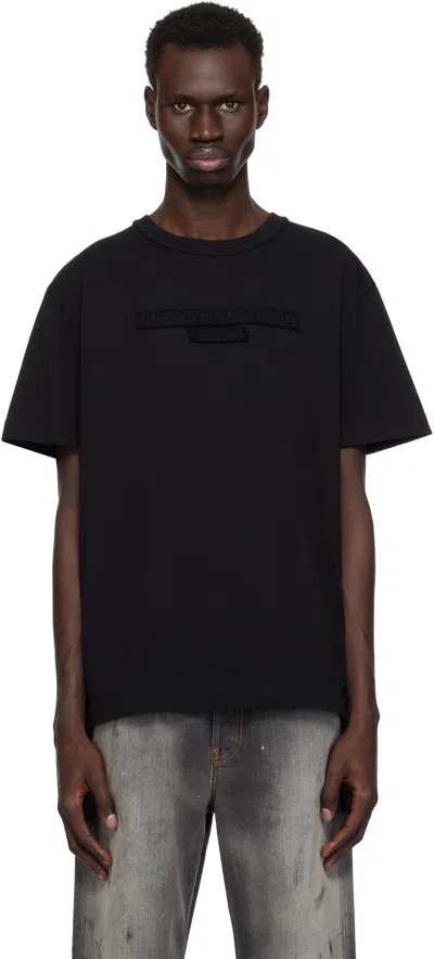 ALEXANDER WANG BLACK DISTRESSED LOGO T-SHIRT