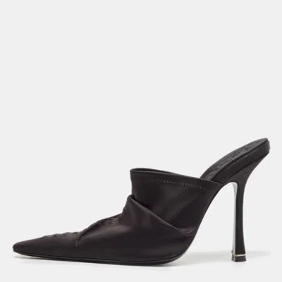 ALEXANDER WANG BLACK SATIN POINTED TOE MULES SIZE 40