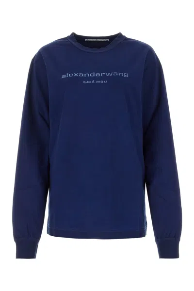 ALEXANDER WANG BLUE COTTON OVERSIZE T-SHIRT