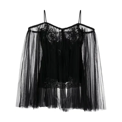 ALEXANDER WANG ALEXANDER WANG LACE-EMBROIDERED CHARMEUSE TUNIC TOP