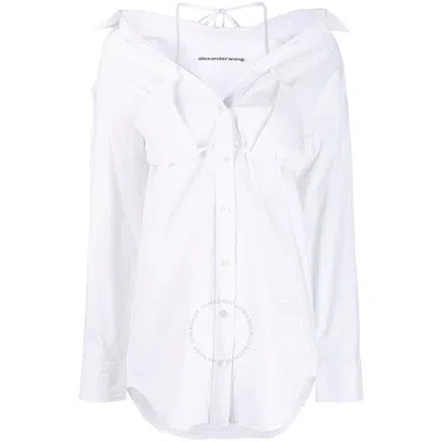 ALEXANDER WANG OPEN BOX - ALEXANDER WANG LADIES WHITE LAYERED BIKINI SHIRT