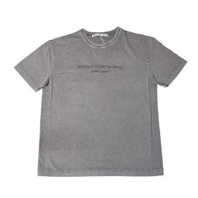 ALEXANDER WANG ALEXANDER WANG LOGO-EMBOSSED T-SHIRTS GREY