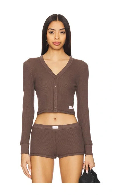 ALEXANDER WANG LONG SLEEVE WAFFLE CARDIGAN