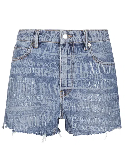 ALEXANDER WANG NEWSPRINT LOGO BITE SHORT