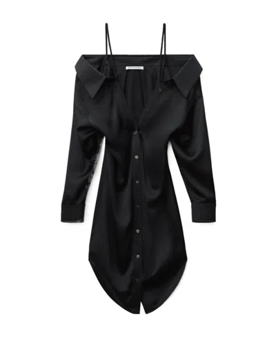 ALEXANDER WANG OFF-SHOULDER SHIRT DRESS