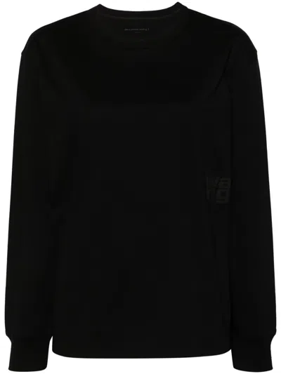 ALEXANDER WANG RAISED-LOGO LONG-SLEEVE T-SHIRT